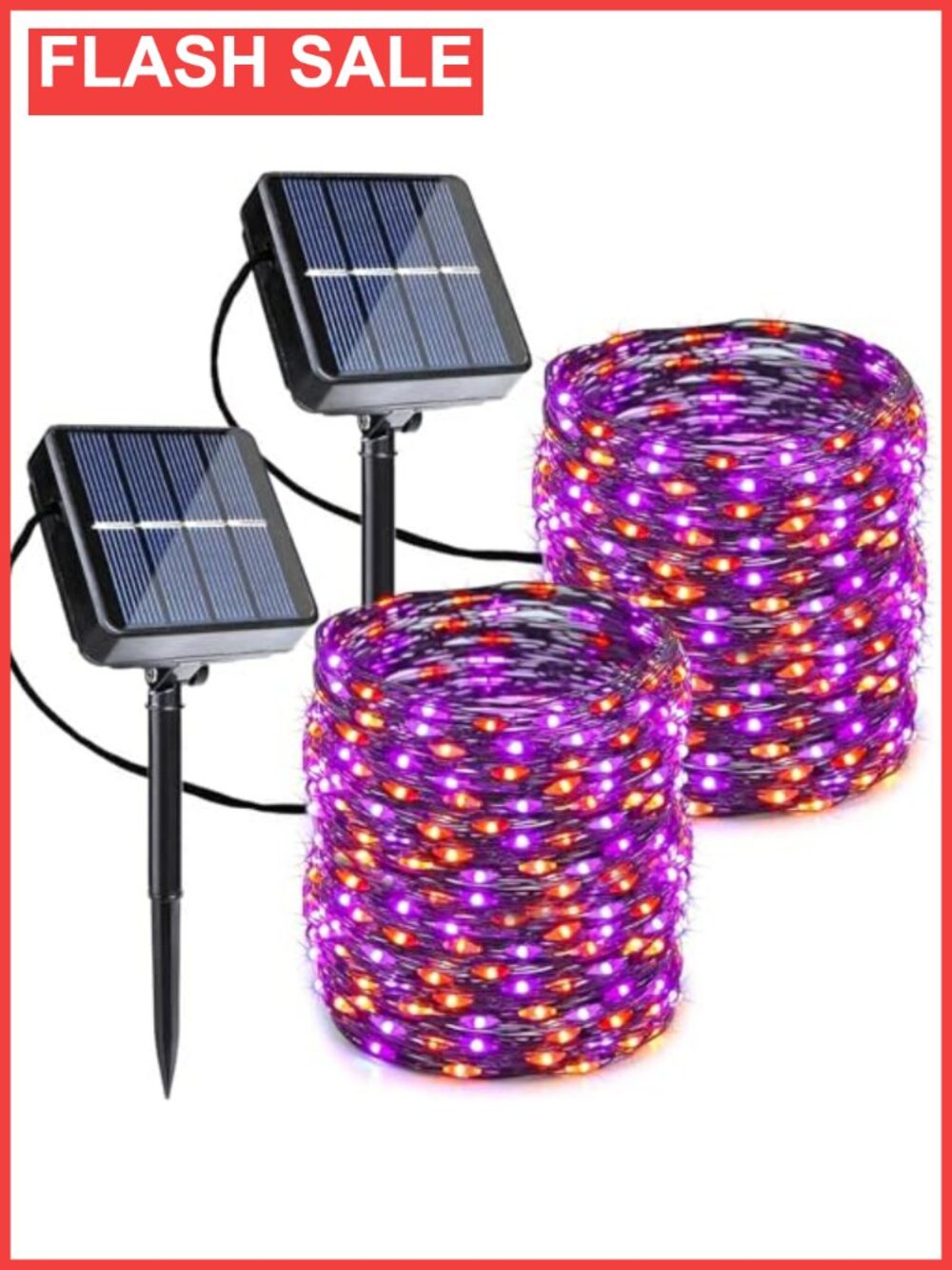 Solar Halloween String Lights 2 Pack 80FT 240 LED 8 Modes Waterproof Outdoor